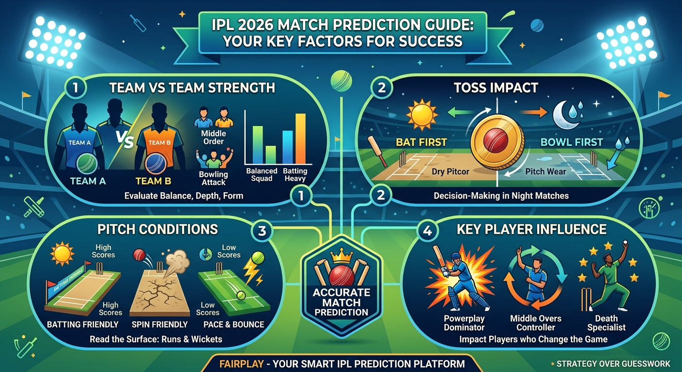 IPL 2026 Match Prediction: Team vs Team, Toss, Pitch and Key Players